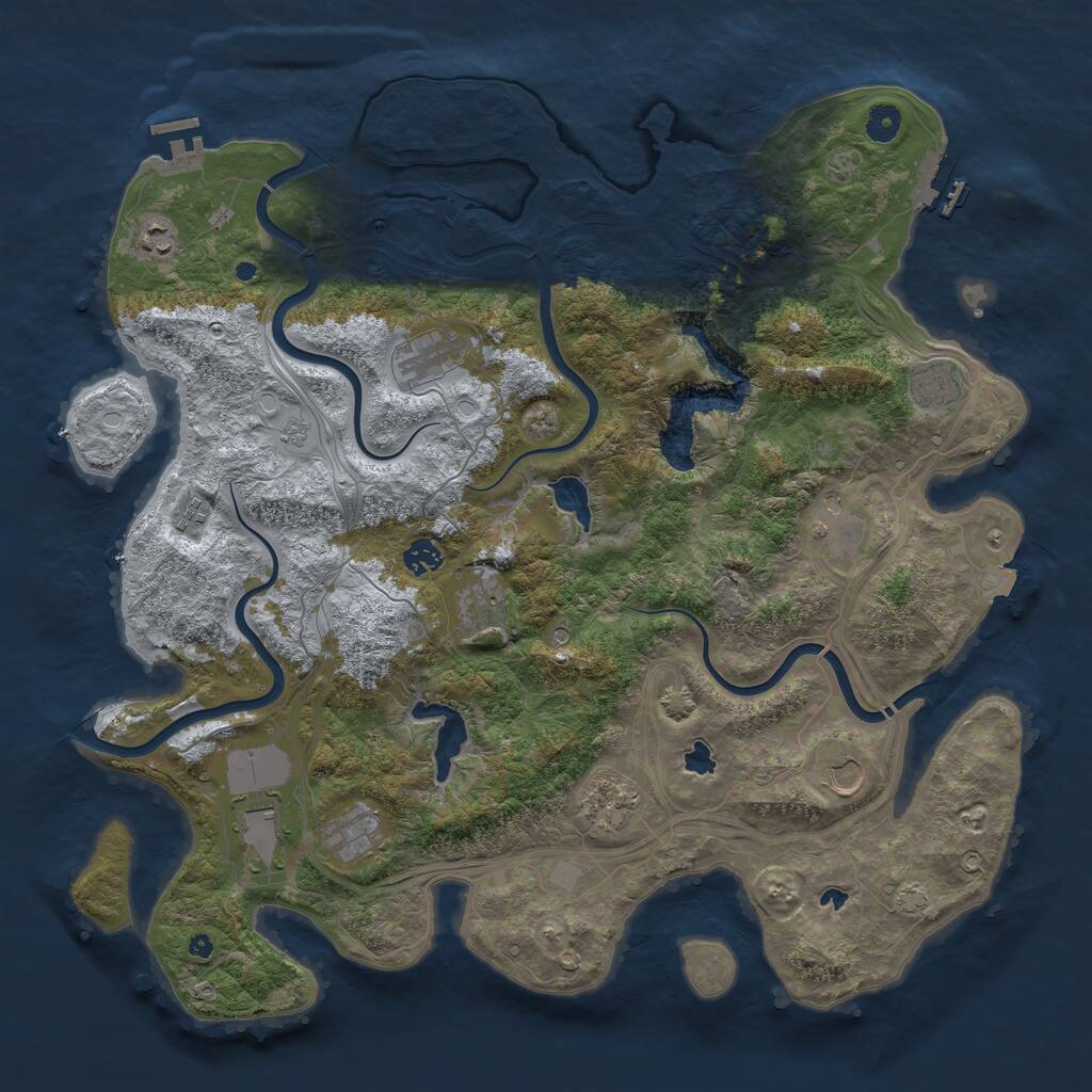 Rust Map: Procedural Map, Size: 4500, Seed: 548078689, 17 Monuments