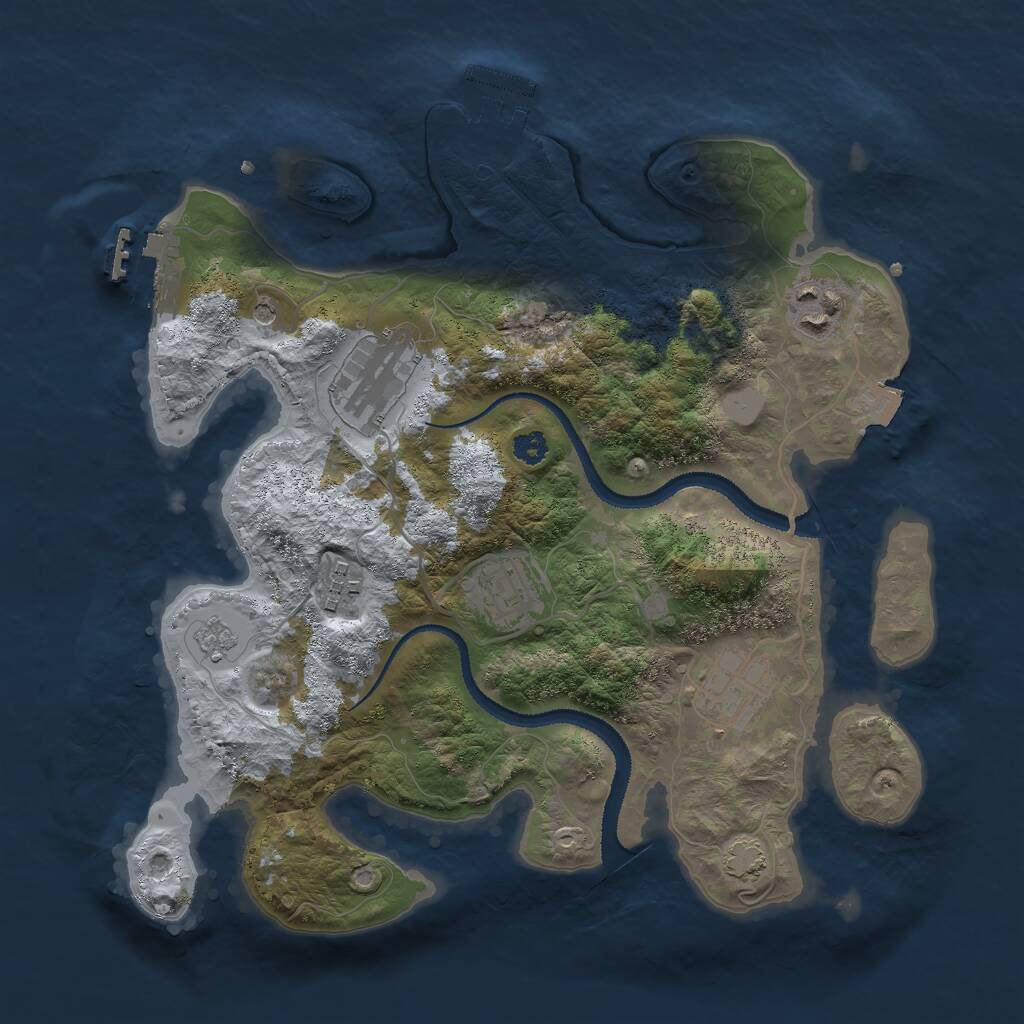 Rust Map: Procedural Map, Size: 3000, Seed: 1659394997, 11 Monuments