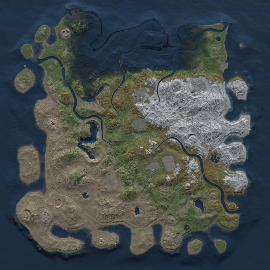 Rust Map: Procedural Map, Size: 4500, Seed: 4837595, 15 Monuments