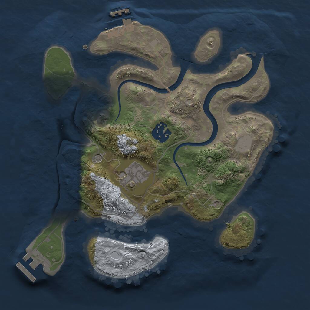 Rust Map: Procedural Map, Size: 2500, Seed: 824329493, 6 Monuments