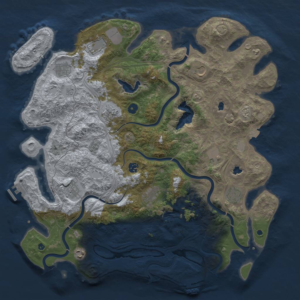 Rust Map: Procedural Map, Size: 4500, Seed: 95257183, 17 Monuments