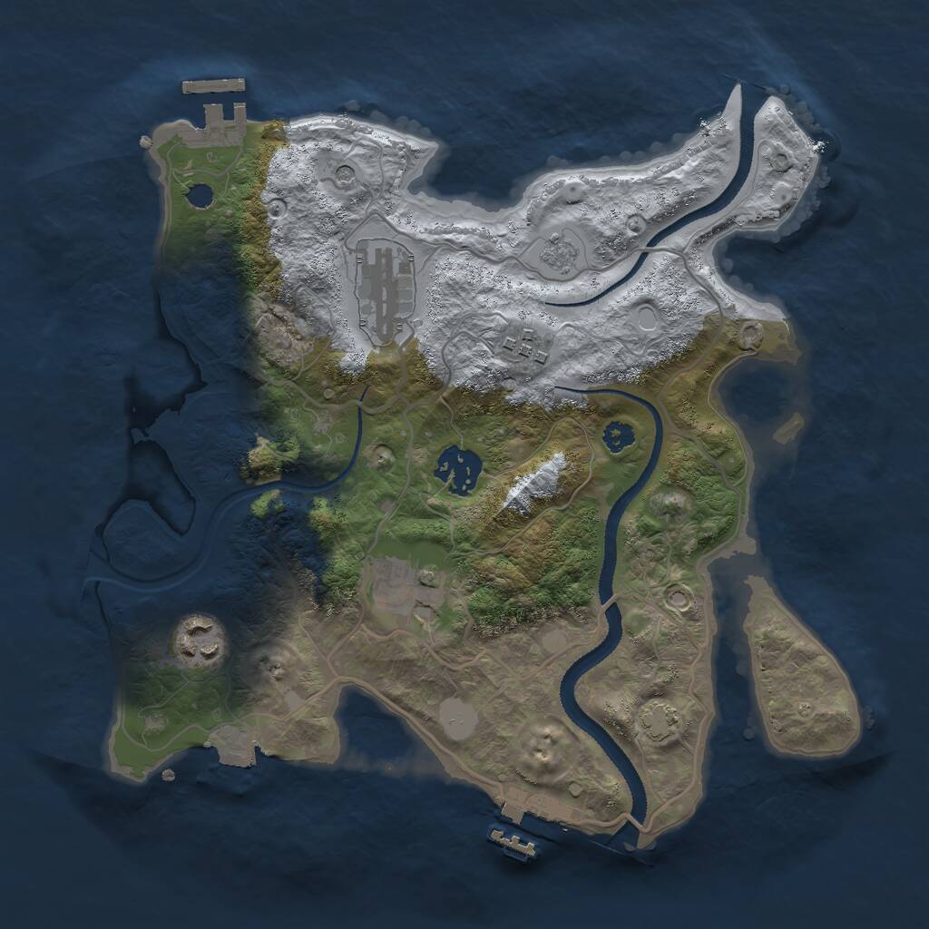 Rust Map: Procedural Map, Size: 3000, Seed: 621327655, 11 Monuments
