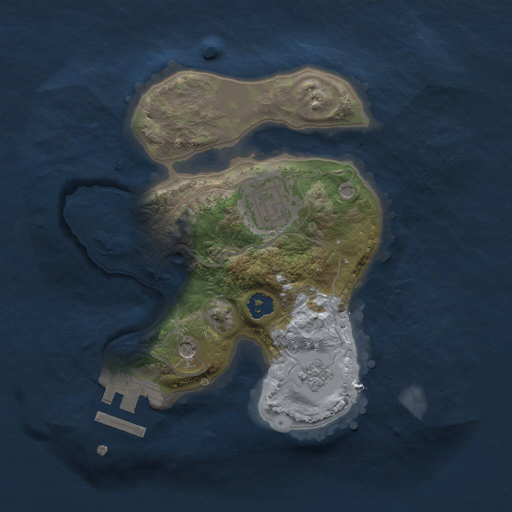 Rust Map: Procedural Map, Size: 2000, Seed: 67521, 5 Monuments
