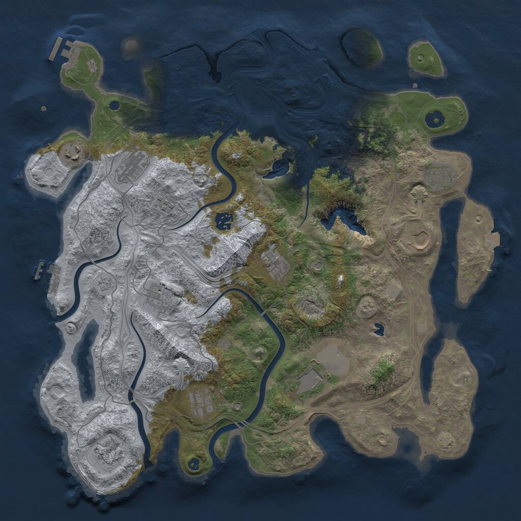 Rust Map: Procedural Map, Size: 4250, Seed: 558834479, 17 Monuments