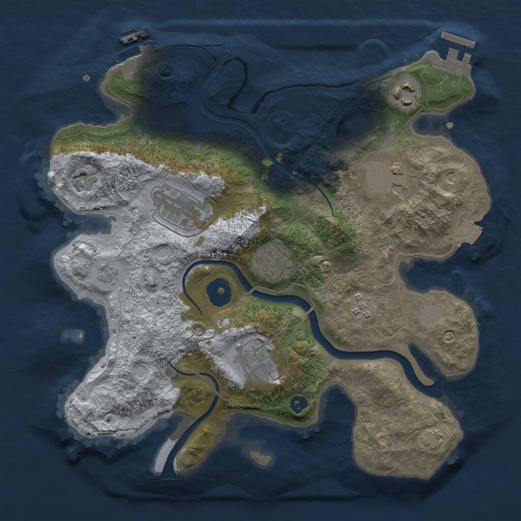 Rust Map: Procedural Map, Size: 3000, Seed: 11500, 12 Monuments