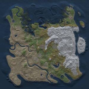 Thumbnail Rust Map: Procedural Map, Size: 4500, Seed: 3563457, 17 Monuments