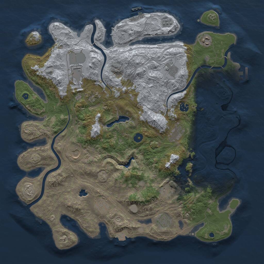 Rust Map: Procedural Map, Size: 4300, Seed: 570761315, 17 Monuments
