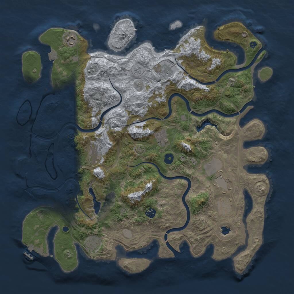 Rust Map: Procedural Map, Size: 4300, Seed: 1187, 15 Monuments