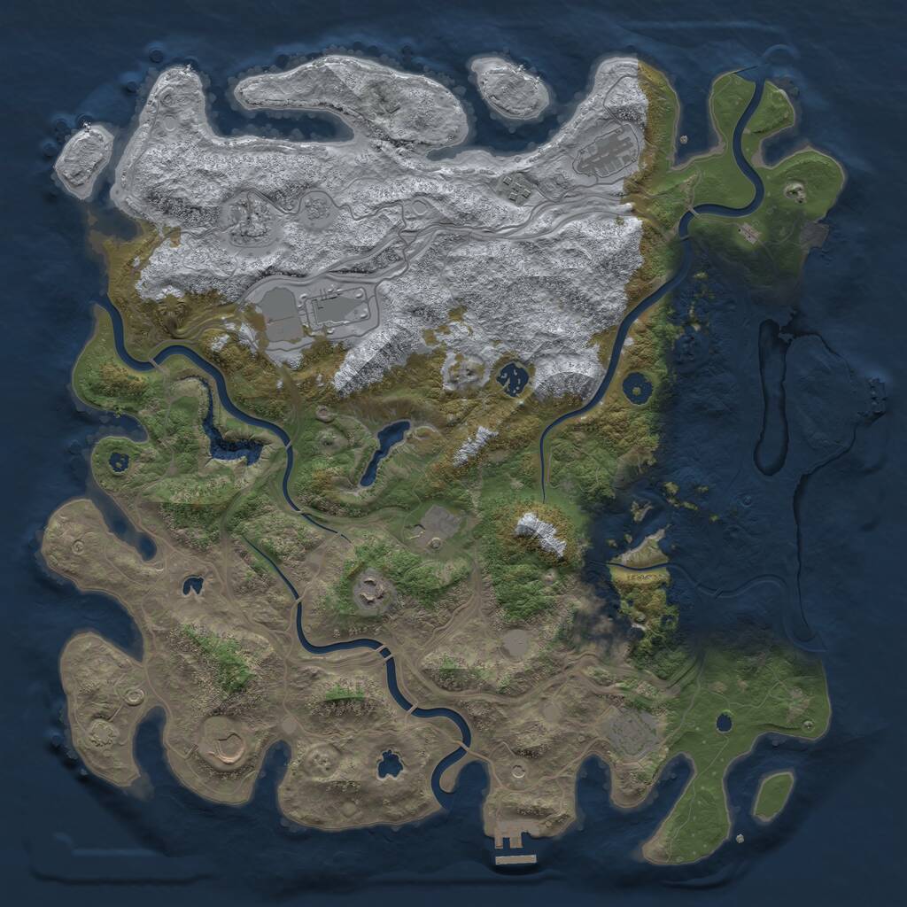 Rust Map: Procedural Map, Size: 4500, Seed: 991134858, 16 Monuments