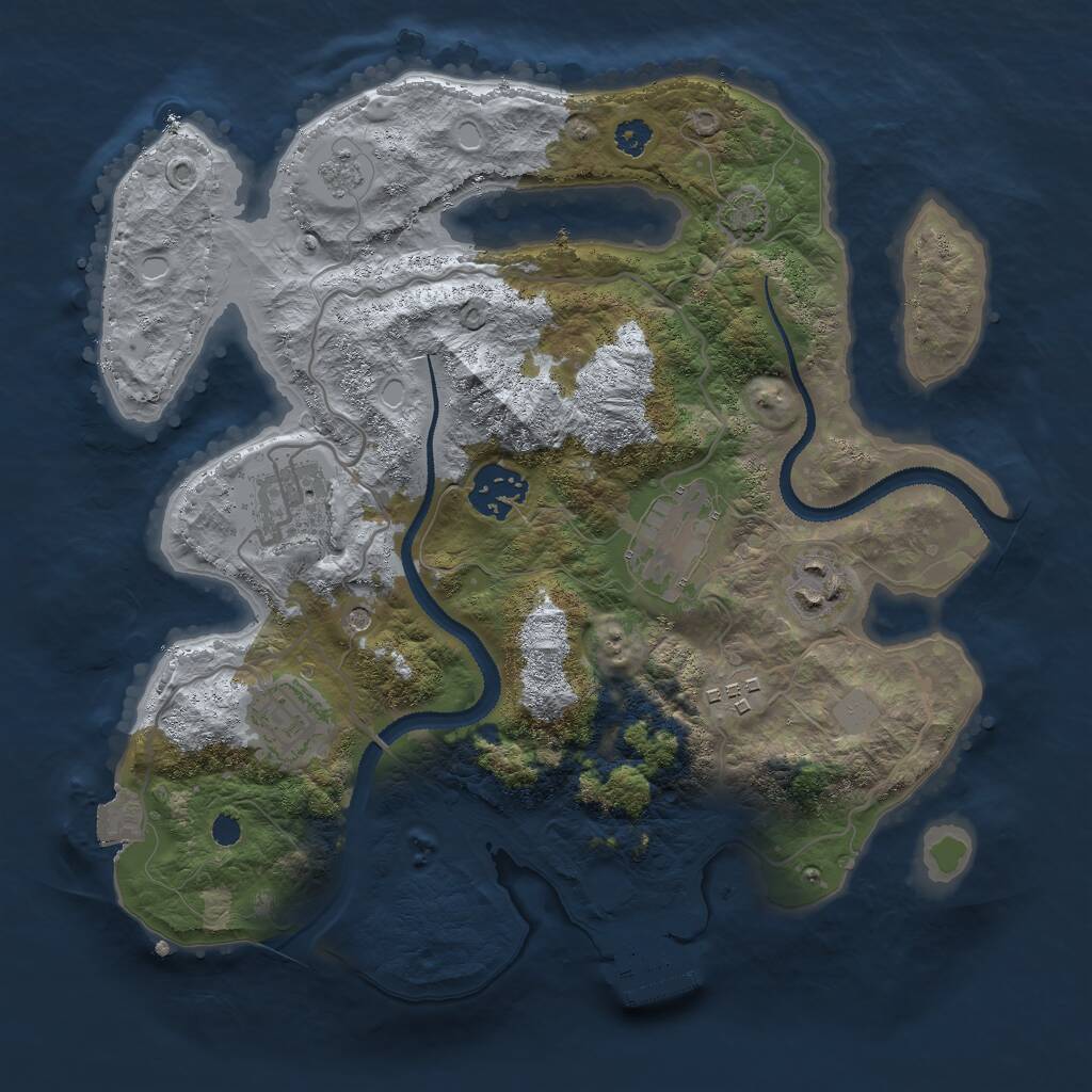 Rust Map: Procedural Map, Size: 3000, Seed: 991116037, 11 Monuments