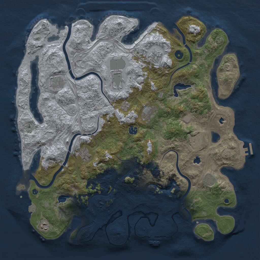 Rust Map: Procedural Map, Size: 4550, Seed: 2665412, 16 Monuments
