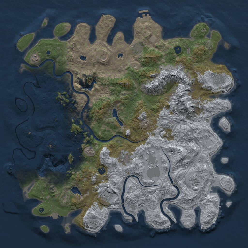 Rust Map: Procedural Map, Size: 5000, Seed: 1416176890, 16 Monuments