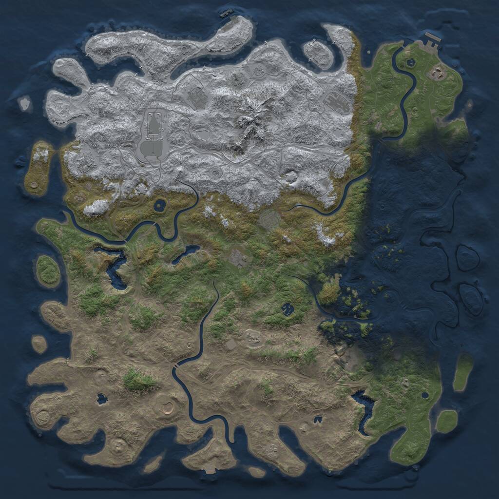 Rust Map: Procedural Map, Size: 6000, Seed: 455551133, 17 Monuments