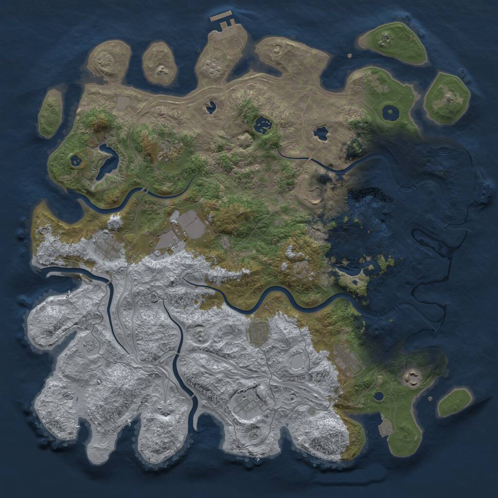 Rust Map: Procedural Map, Size: 4500, Seed: 6024962, 16 Monuments