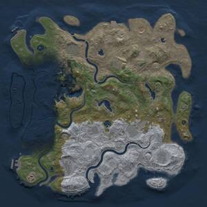 Thumbnail Rust Map: Procedural Map, Size: 4500, Seed: 129342, 17 Monuments