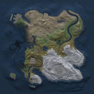 Thumbnail Rust Map: Procedural Map, Size: 2700, Seed: 1764158483, 10 Monuments