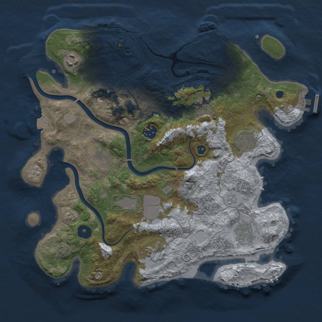 Rust Map: Procedural Map, Size: 3500, Seed: 81723612, 15 Monuments