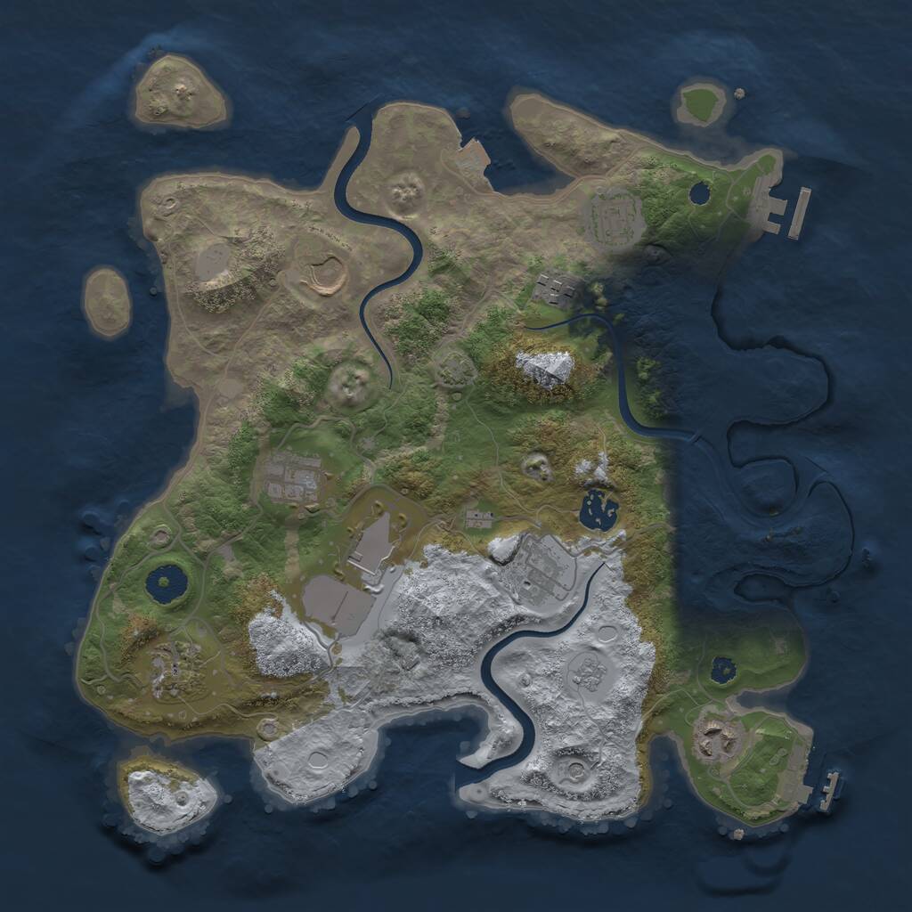 Rust Map: Procedural Map, Size: 3500, Seed: 56513002, 15 Monuments