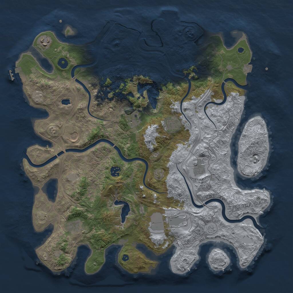 Rust Map: Procedural Map, Size: 4250, Seed: 1143198780, 15 Monuments