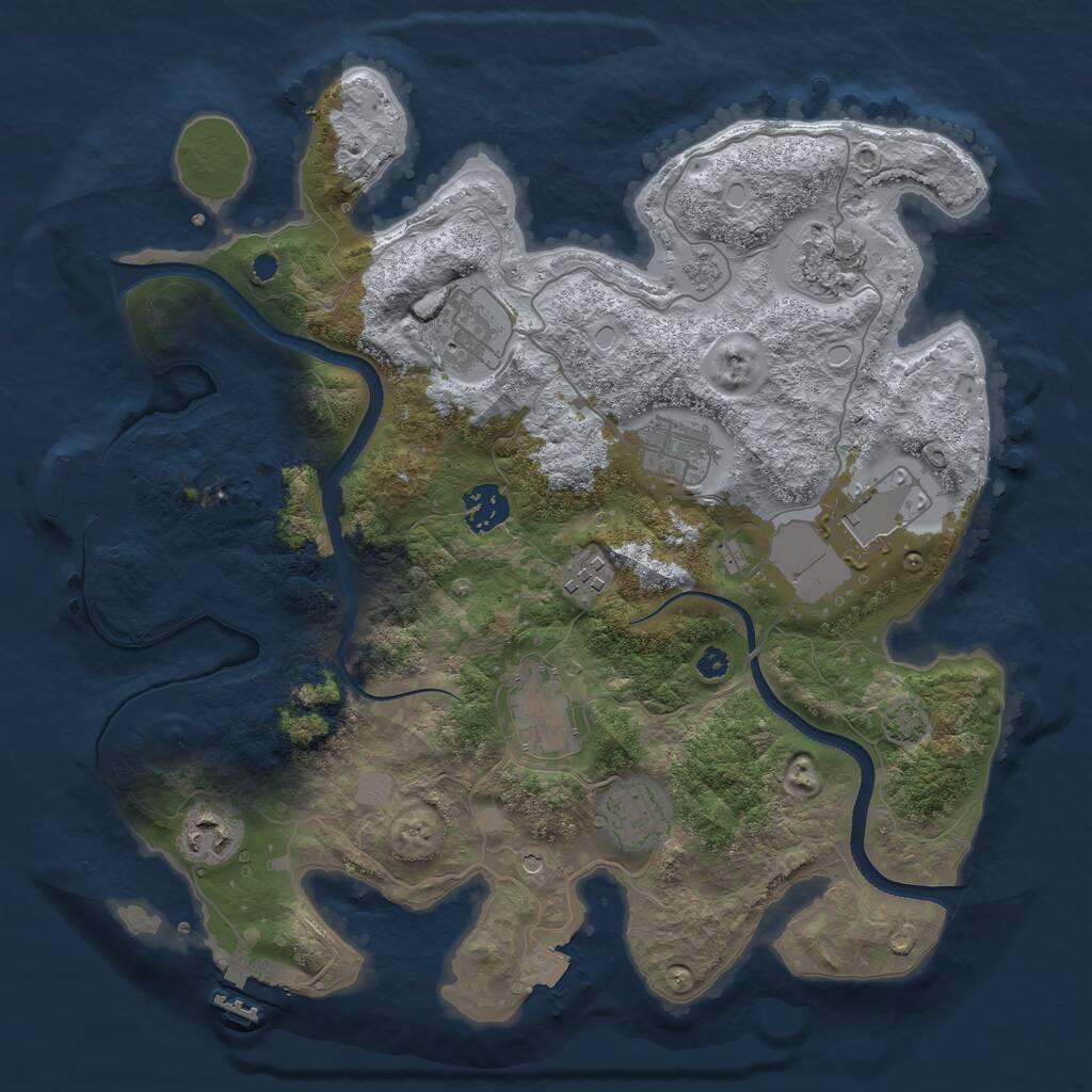 Rust Map: Procedural Map, Size: 3500, Seed: 56513004, 15 Monuments
