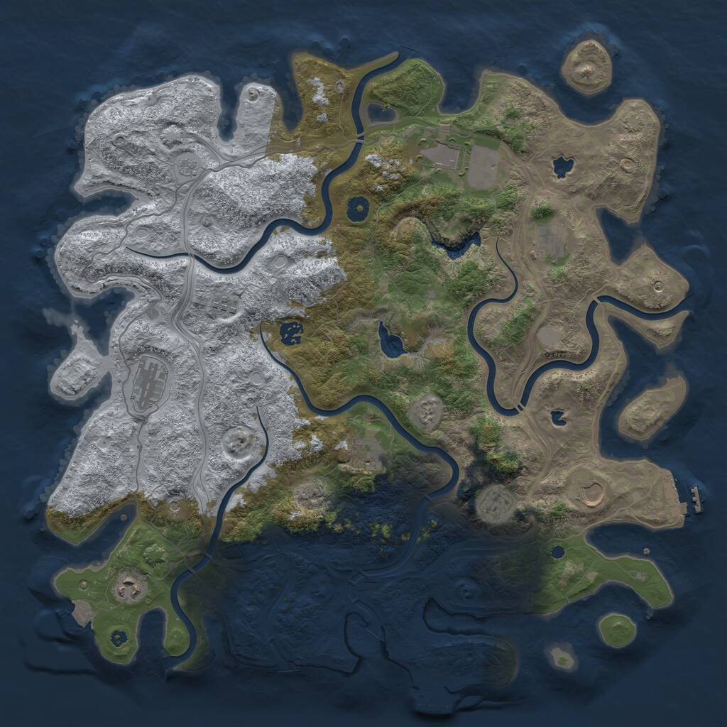 Rust Map: Procedural Map, Size: 4500, Seed: 862401957, 15 Monuments