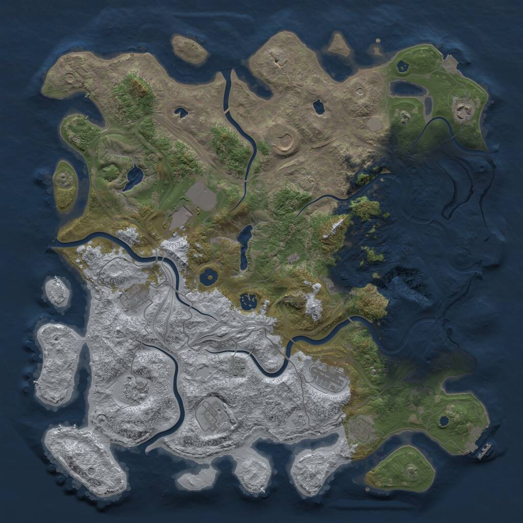 Rust Map: Procedural Map, Size: 4500, Seed: 1586544948, 17 Monuments