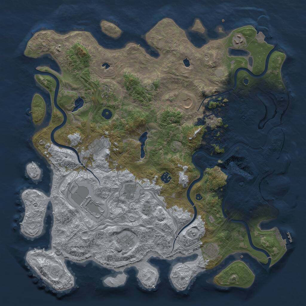 Rust Map: Procedural Map, Size: 4500, Seed: 1586544948, 16 Monuments
