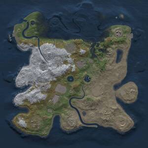 Thumbnail Rust Map: Procedural Map, Size: 3500, Seed: 1010121561, 15 Monuments