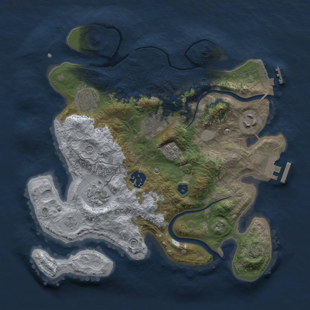 Rust Map: Procedural Map, Size: 2969, Seed: 6969, 12 Monuments