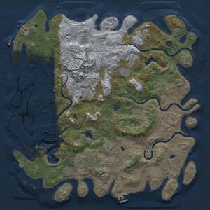 Thumbnail Rust Map: Procedural Map, Size: 5000, Seed: 308670667, 17 Monuments