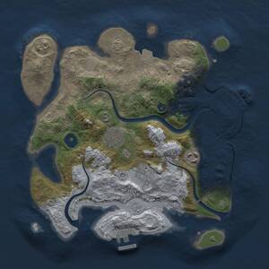 Thumbnail Rust Map: Procedural Map, Size: 3000, Seed: 681049838, 9 Monuments