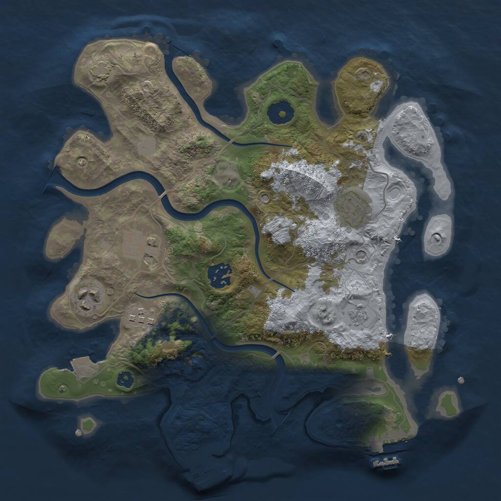 Rust Map: Procedural Map, Size: 3000, Seed: 100600169, 11 Monuments