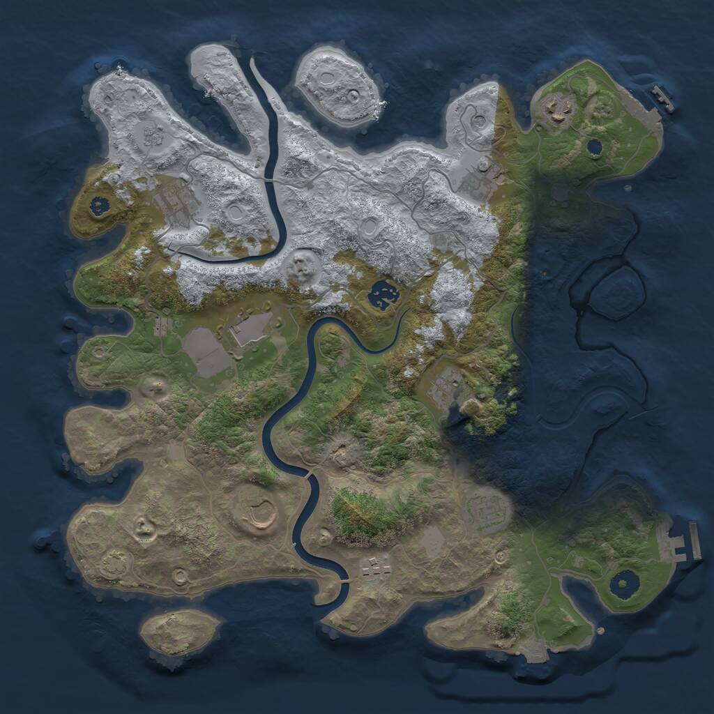 Rust Map: Procedural Map, Size: 3750, Seed: 704176756, 15 Monuments