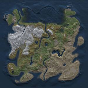 Thumbnail Rust Map: Procedural Map, Size: 4000, Seed: 2118240, 13 Monuments