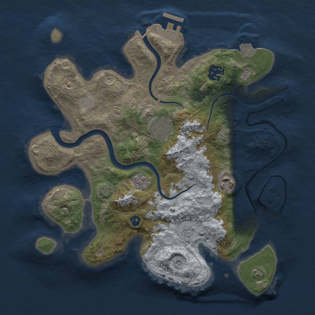 Rust Map: Procedural Map, Size: 3000, Seed: 236227269, 9 Monuments
