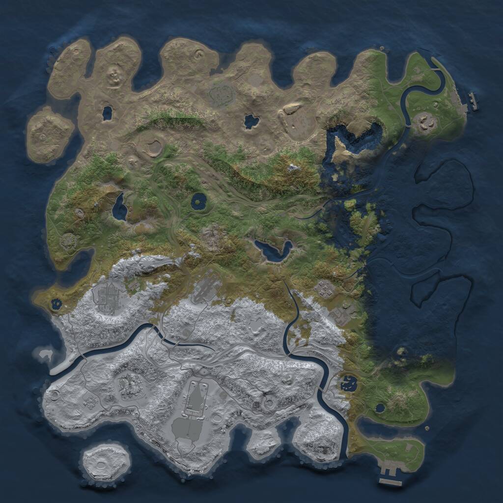 Rust Map: Procedural Map, Size: 4500, Seed: 335637063, 17 Monuments