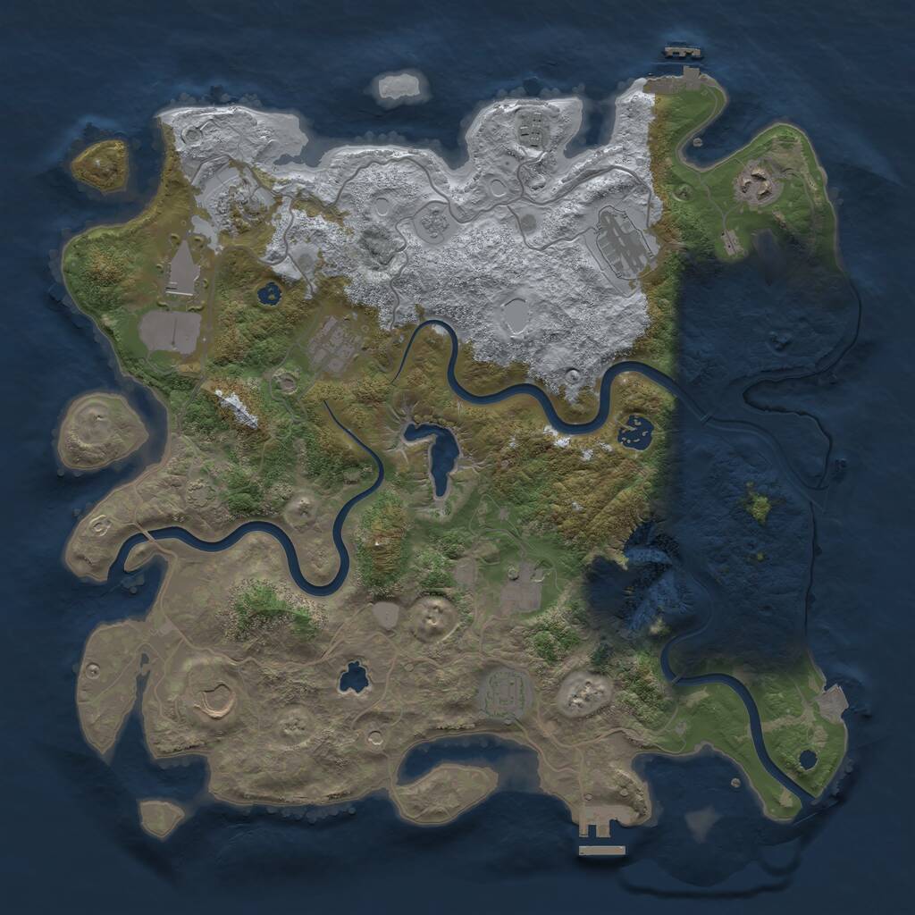 Rust Map: Procedural Map, Size: 4000, Seed: 758439252, 16 Monuments