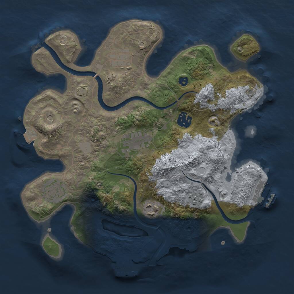 Rust Map: Procedural Map, Size: 3000, Seed: 25600, 11 Monuments