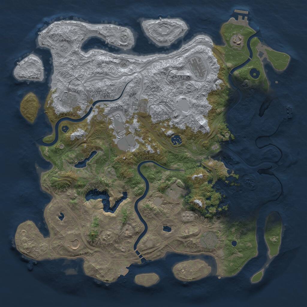 Rust Map: Procedural Map, Size: 4500, Seed: 236205916, 16 Monuments