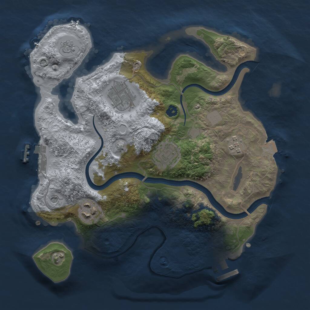 Rust Map: Procedural Map, Size: 2700, Seed: 1764244915, 9 Monuments