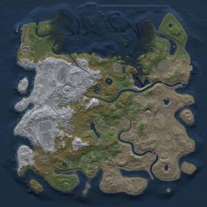 Thumbnail Rust Map: Procedural Map, Size: 4500, Seed: 961338781, 17 Monuments