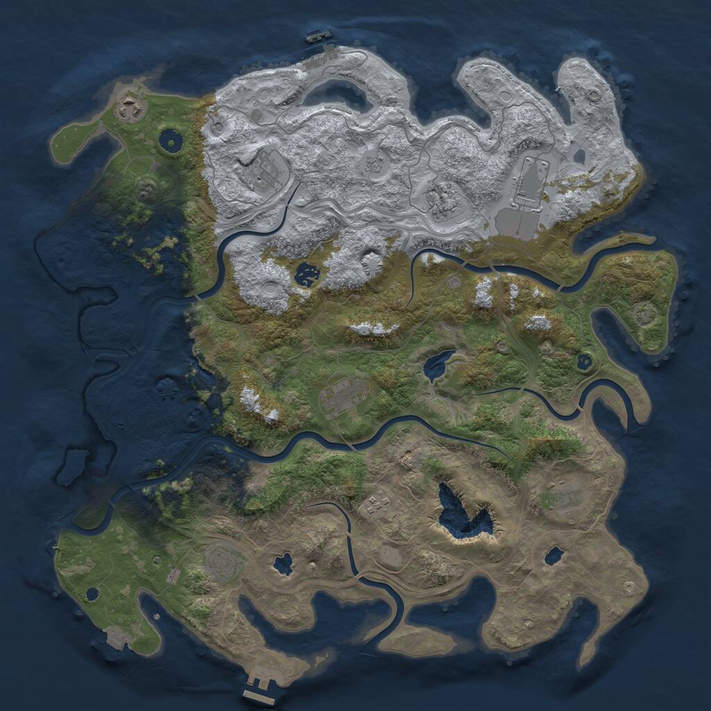 Rust Map: Procedural Map, Size: 4500, Seed: 817818933, 15 Monuments