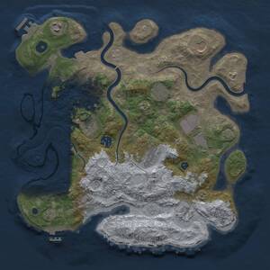 Thumbnail Rust Map: Procedural Map, Size: 3550, Seed: 1556, 15 Monuments