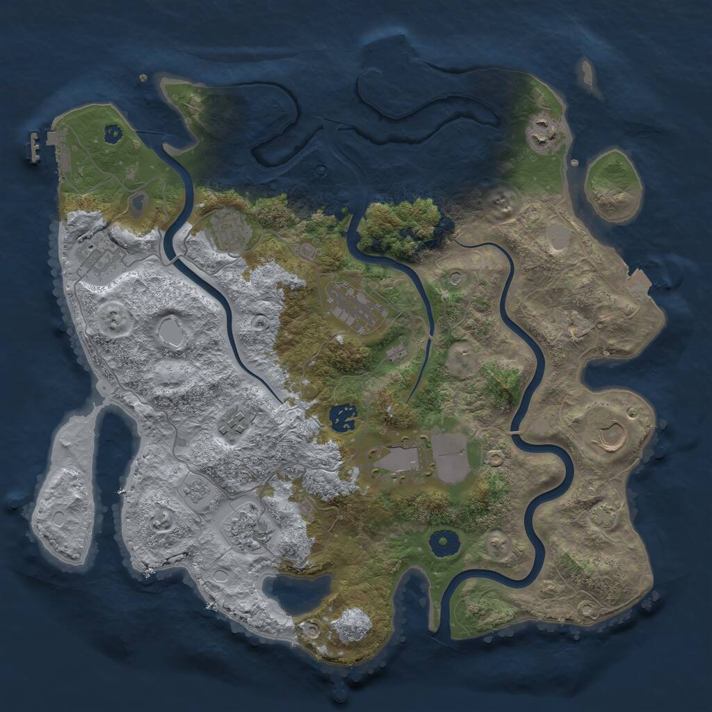Rust Map: Procedural Map, Size: 3700, Seed: 1561883744, 15 Monuments