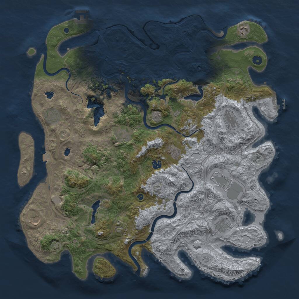 Rust Map: Procedural Map, Size: 4750, Seed: 4652, 17 Monuments