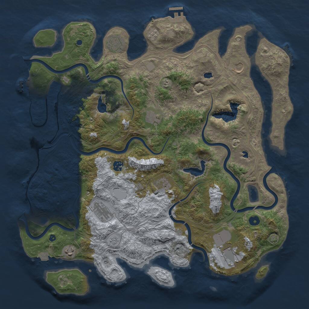 Rust Map: Procedural Map, Size: 4500, Seed: 465570844, 15 Monuments