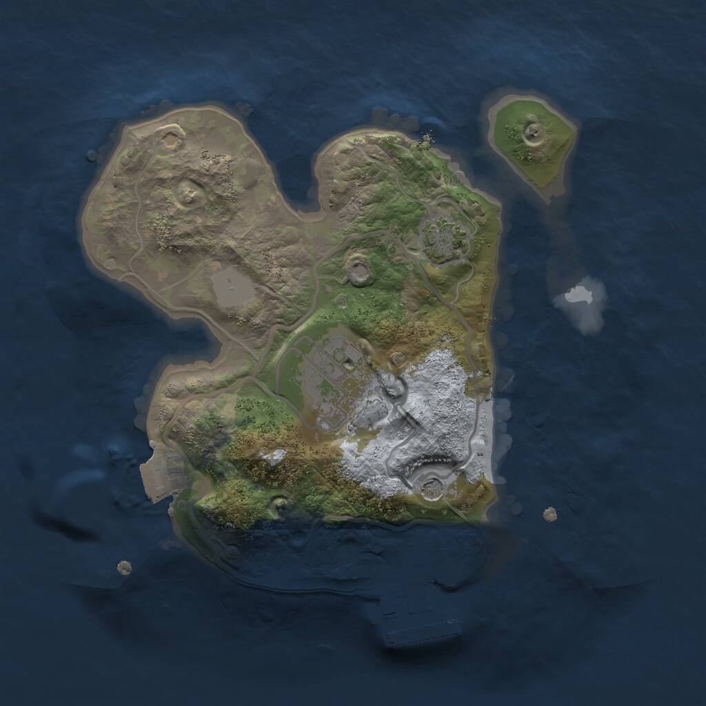 Rust Map: Procedural Map, Size: 2000, Seed: 864157999, 5 Monuments