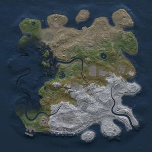 Thumbnail Rust Map: Procedural Map, Size: 3750, Seed: 1060848972, 16 Monuments