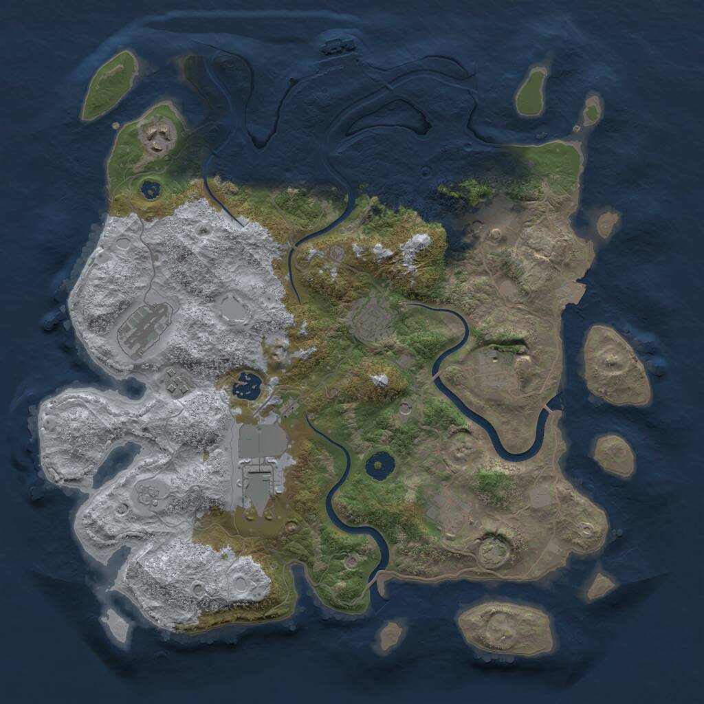 Rust Map: Procedural Map, Size: 3750, Seed: 27112025, 14 Monuments