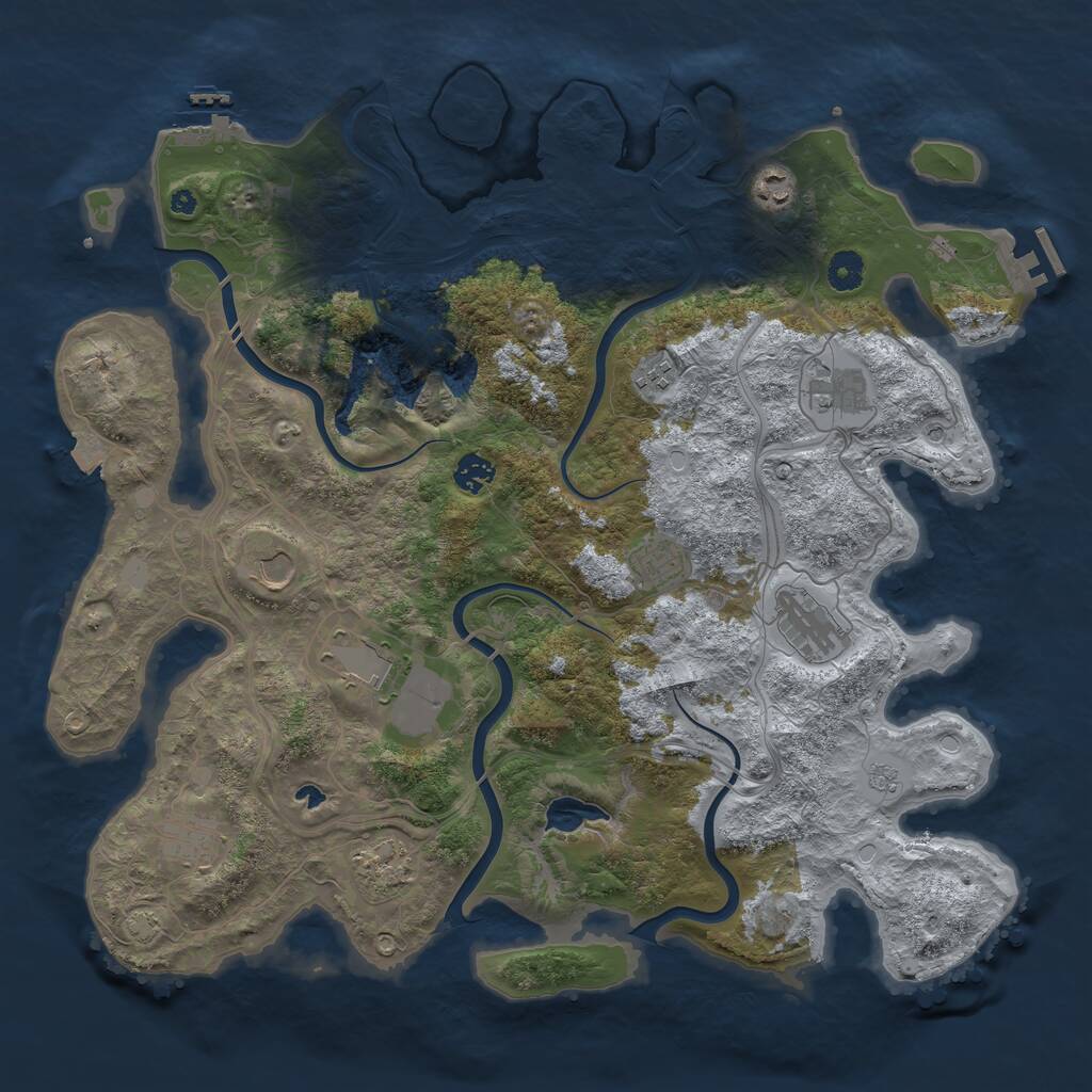 Rust Map: Procedural Map, Size: 4250, Seed: 429874302, 16 Monuments